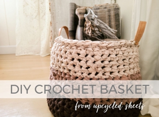 DIY Crochet Basket from Upcycled Bed Sheets by Larissa of Prodigal Pieces | prodigalpieces.com #prodigalpieces