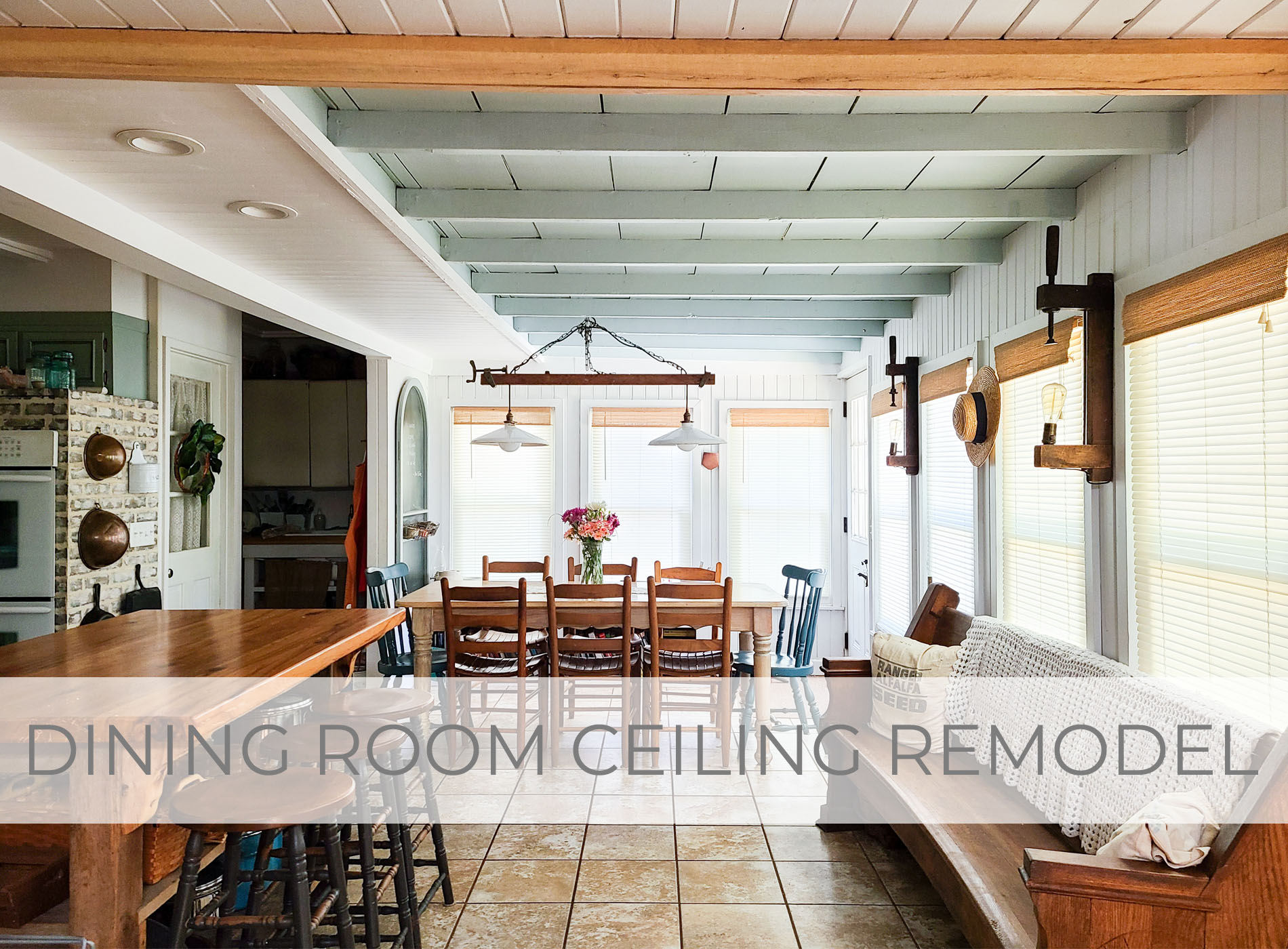 Farmhouse Dining Room Ceiling Remodel by Larissa of Prodigal Pieces | prodigalpieces.com #prodigalpieces