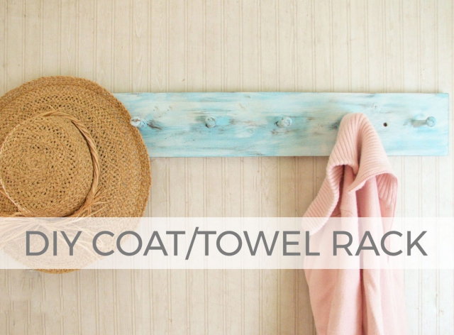 Add charm and storage to your home with this DIY Coat/Towel Rack by Larissa of Prodigal Pieces | prodigalpieces.com #prodigalpieces