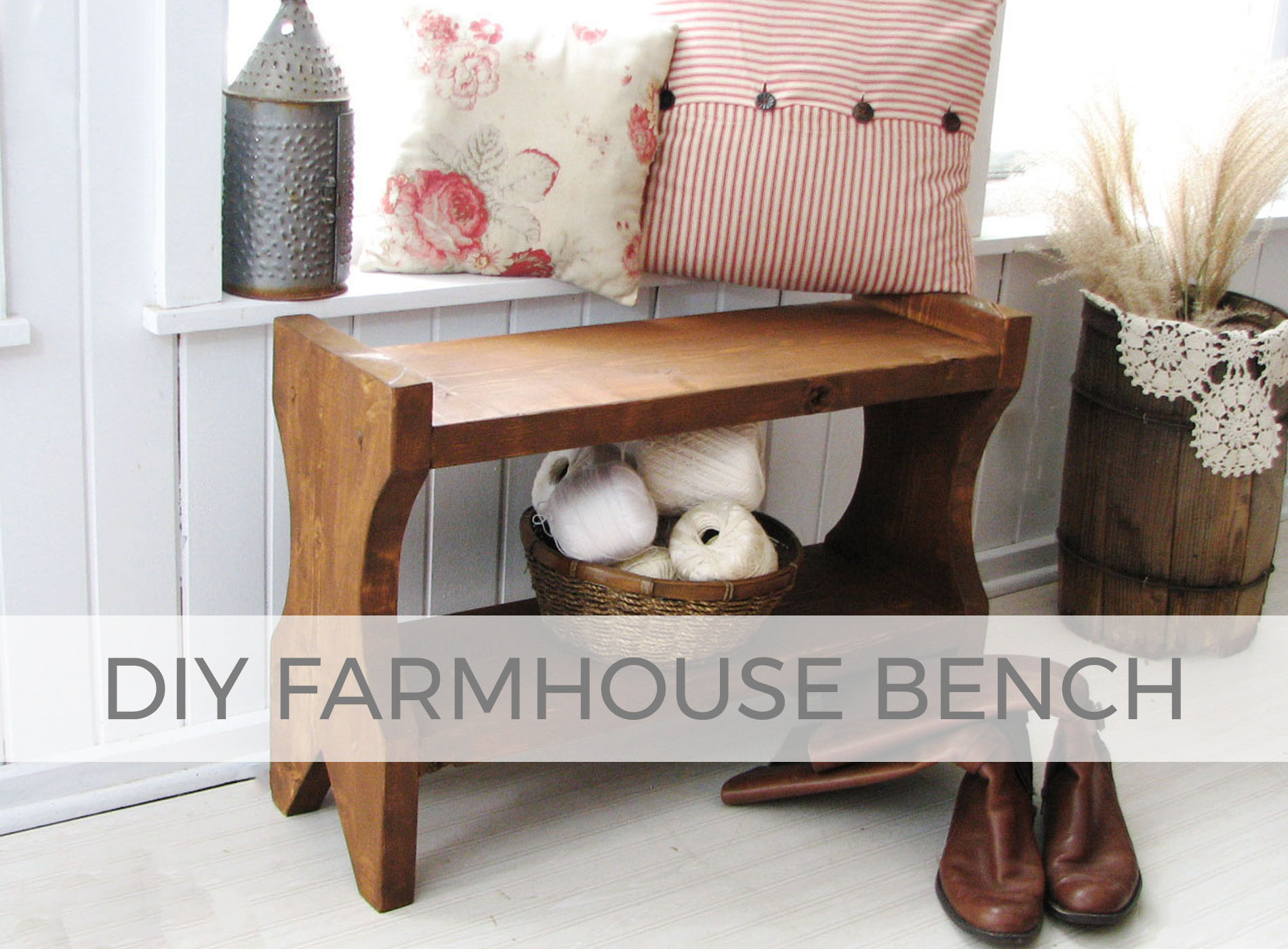 Build this rustic DIY farmhouse bench with tutorial by Larissa of Prodigal Pieces | prodigalpieces.com #prodigalpieces