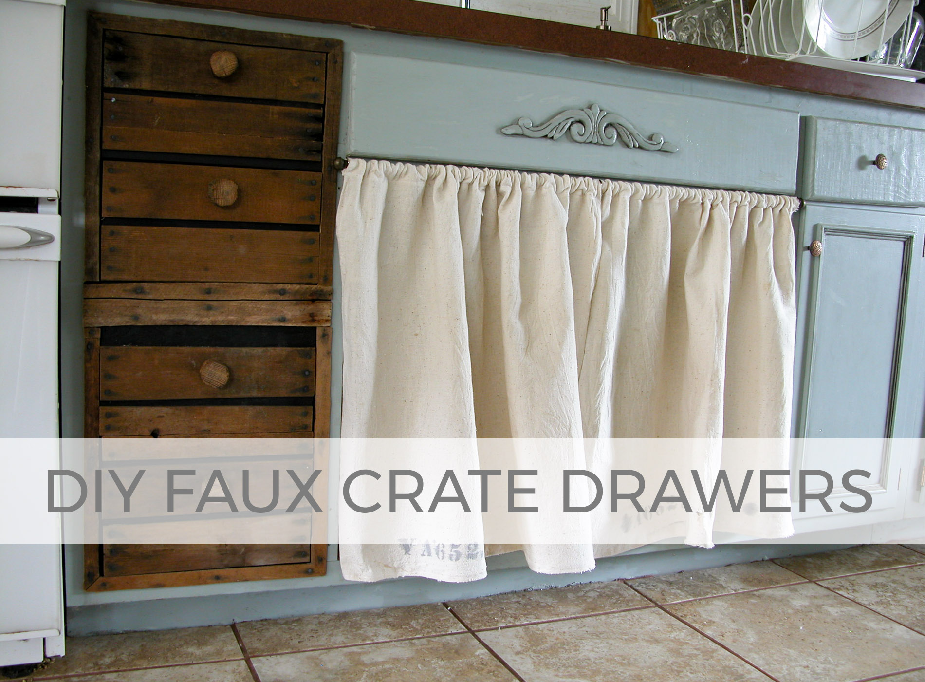 Get the rustic farmhouse feel with DIY Faux Crate Drawers by Larissa of Prodigal Pieces | prodigalpieces.com #prodigalpieces