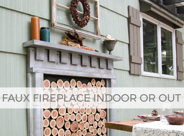 Create a faux fireplace for indoor or out by Larissa of Prodigal Pieces | prodigalpieces.com