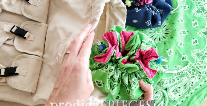 Featured Upcycled Bandana Drawstring Bags with Video Tutorial by Larissa of Prodigal Pieces | prodigalpieces.com #prodigalpieces #diy #refashion #sewing #upcycle #fashion #giftidea