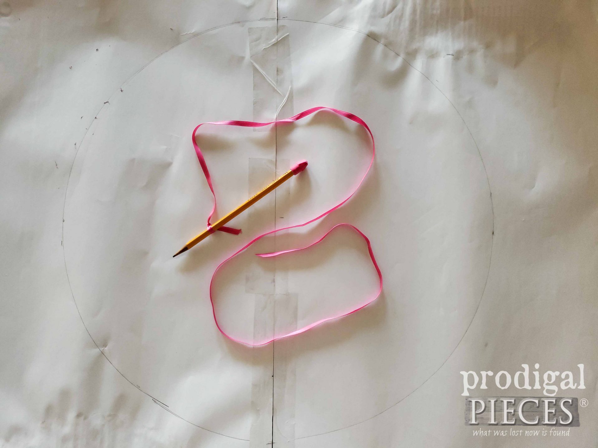 Paper Circle Template for Upcycled Bandana Drawstring Bag Tutorial by Larissa of Prodigal Pieces | prodigalpieces.com