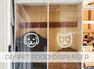 Showcase of DIY Pet Food Dispenser with Free Build Plans by Larissa of Prodigal Pieces | prodigalpieces.com #prodigalpieces