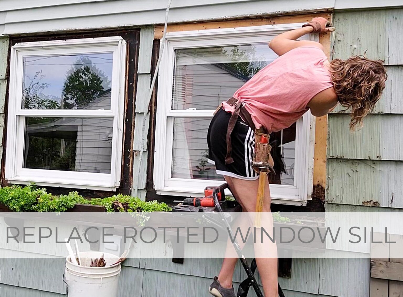 Showcase Replace Rotted Window Sill by Livin' Real with Larissa | livinrealwithlarissa.com #livinrealwithlarissa