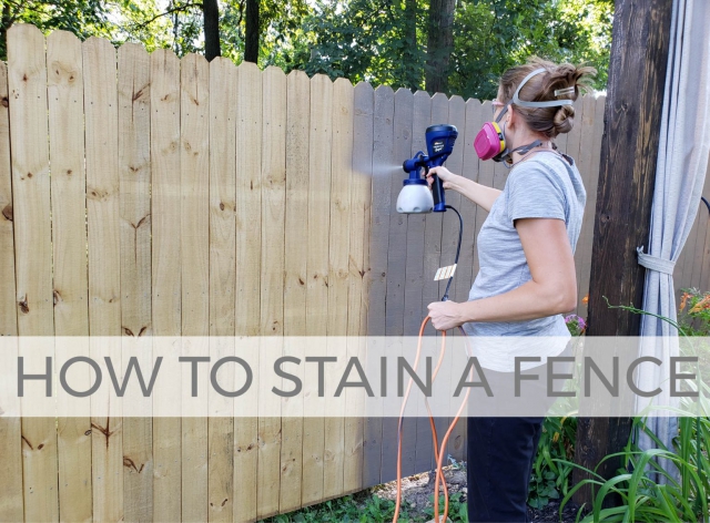 How to Stain a Fence the Fast & Easy Way with video tutorial by Larissa of Prodigal Pieces | prodigalpieces.com #prodigalpieces