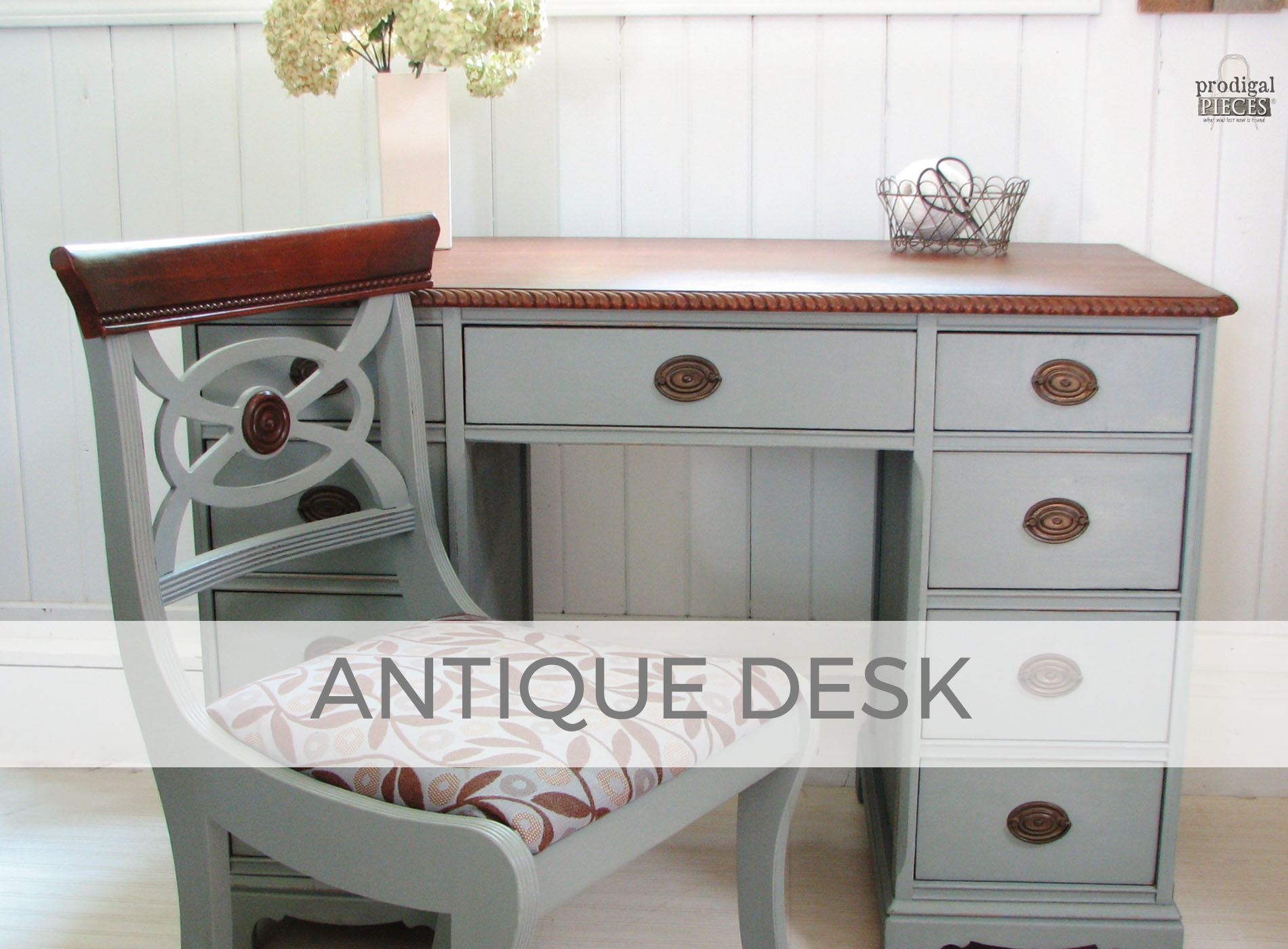 Antique Desk Makeover by Larissa of Prodigal Pieces | prodigalpieces.com