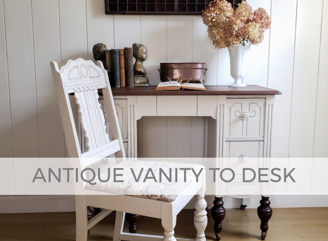 Antique Vanity Turned Desk by Larissa of Prodigal Pieces | prodigalpieces.com