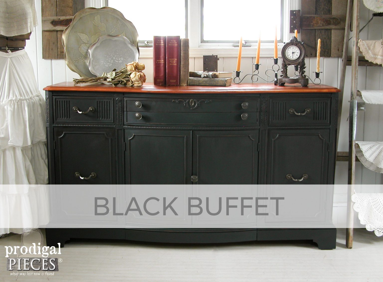 Black Buffet Makeover by Livin' Real with Larissa | livinrealwithlarissa.com