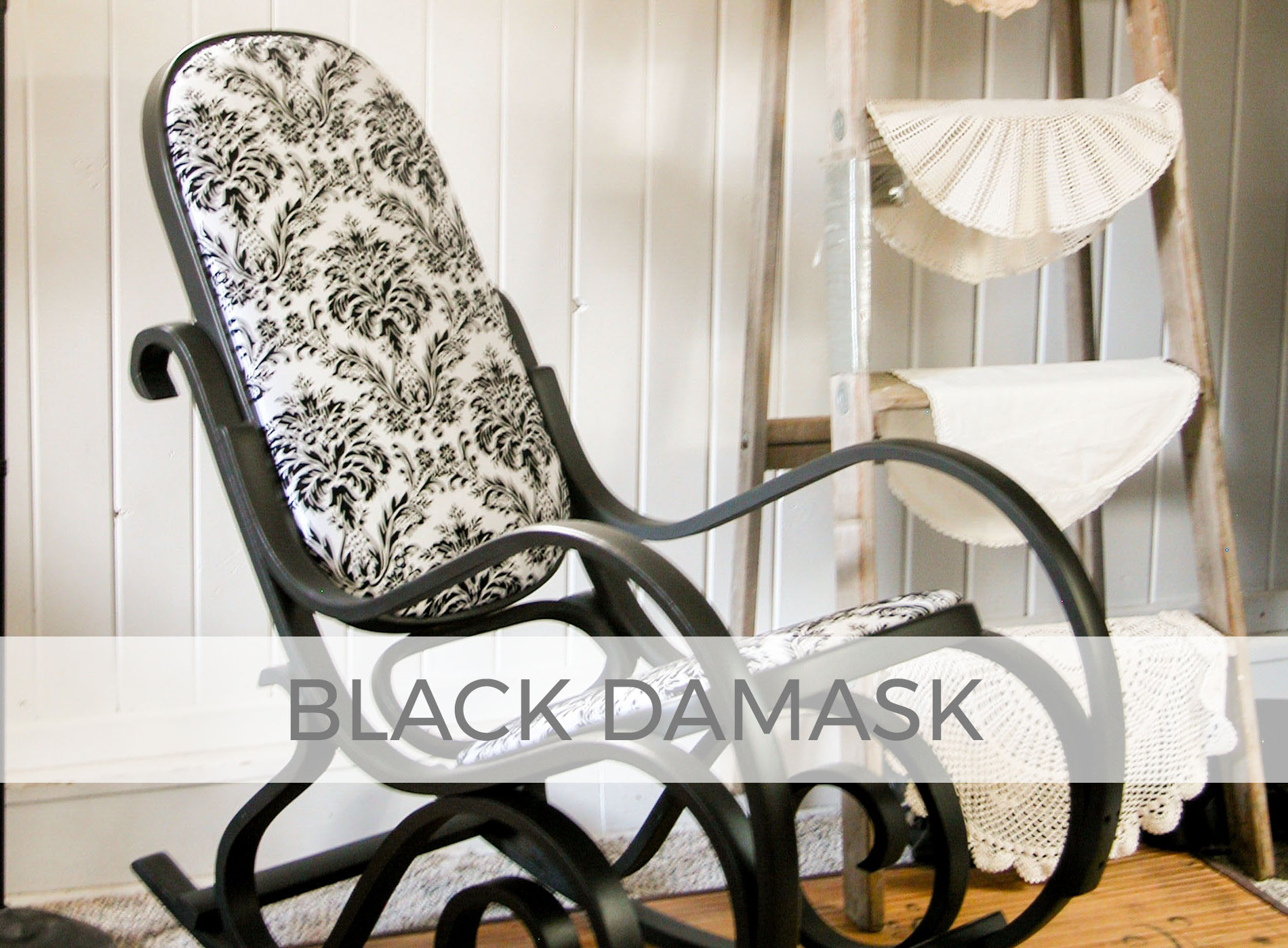 Black Damask Bentwood Rocking Chair by Larissa of Prodigal Pieces | prodigalpieces.com #prodigalpieces