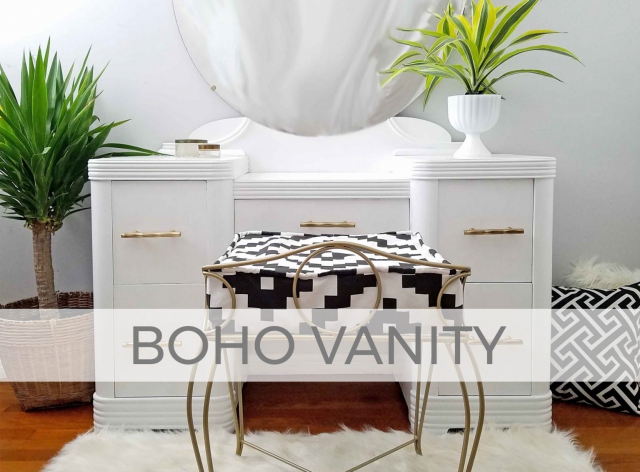 Boho Vanity Revival of an Art Deco Set by Larissa of Prodigal Pieces | prodigalpieces.com #prodigalpieces #furniture #boho #bohostyle #vanity #artdeco