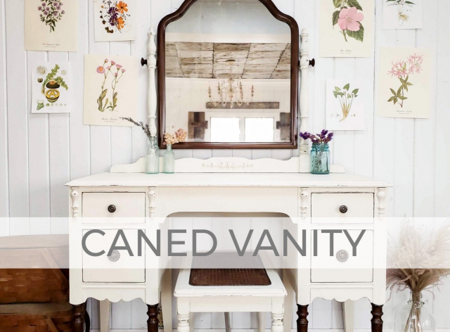 Antique Vanity with Caned Bench by Larissa of Prodigal Pieces | prodigalpieces.com #prodigalpieces #diy #furniture #farmhouse