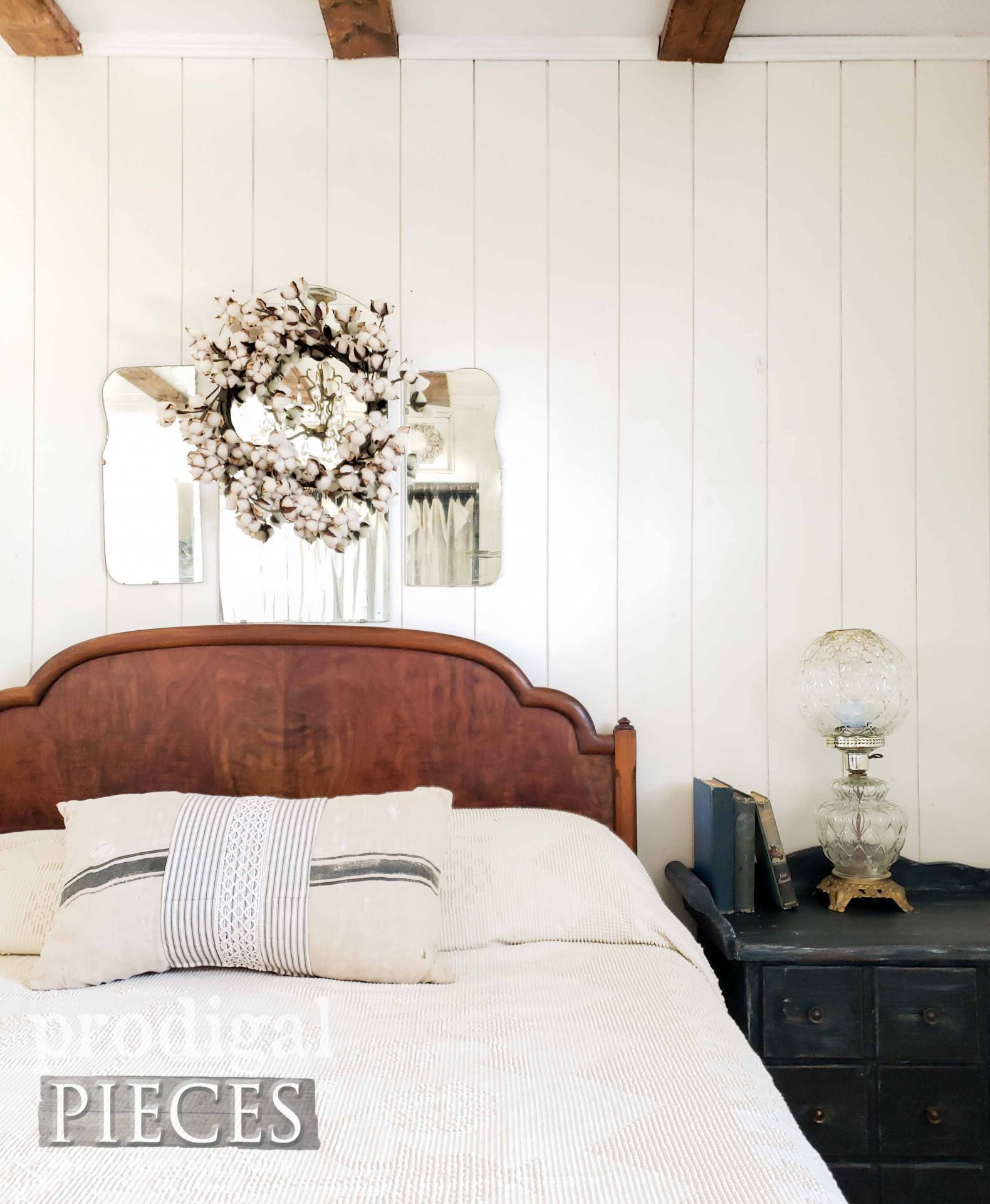 Cozy Farmhouse Bedroom Decor with Chest Nightstand by Larissa of Prodigal Pieces | prodigalpieces.com #prodigalpieces #home #farmhouse #bedroom #homedecor #diy