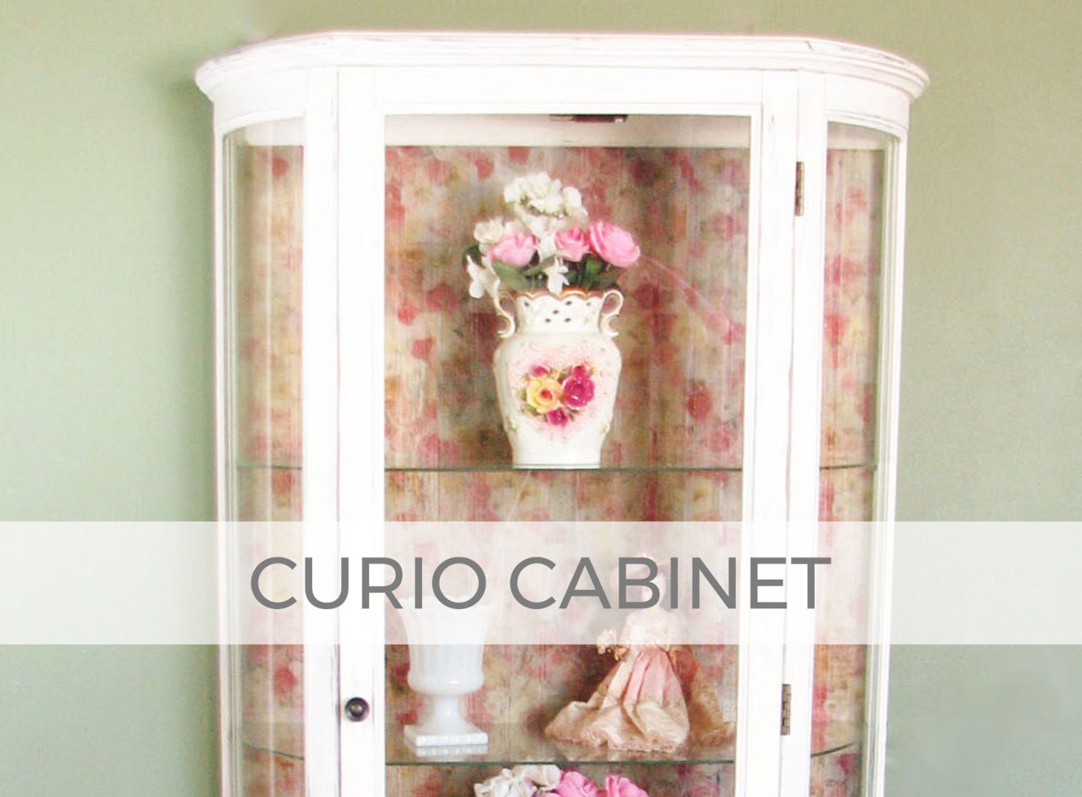 Box Store Curio Cabinet Gets Shabby Chic Makeover by Livin' Real with Larissa | livinrealwithlarissa.com #livinrealwithlarissa