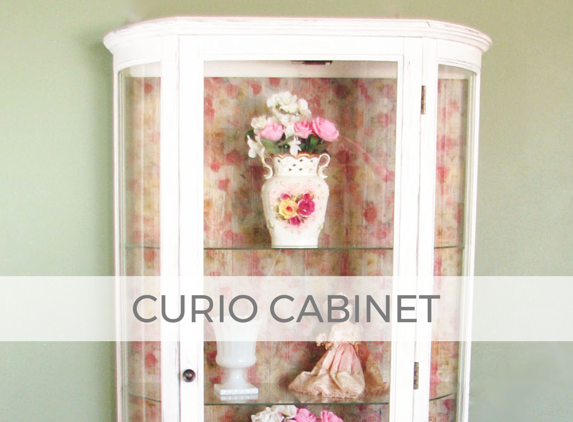 Vintage Curio Cabinet Tissue Paper Transformation | prodigalpieces.com