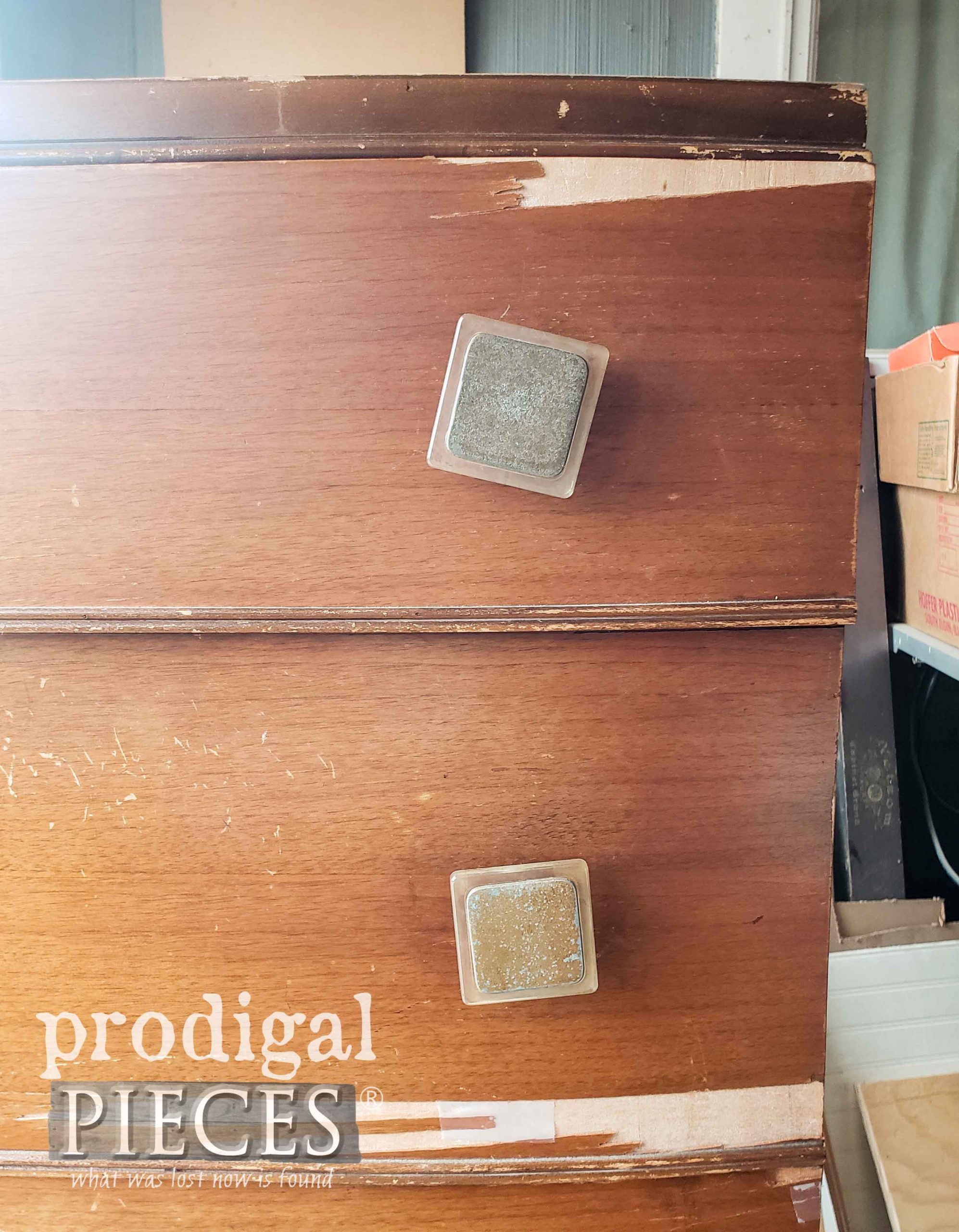 Damaged Drawer Fronts of Art Deco Chest of Drawers | prodigalpieces.com #prodigalpieces
