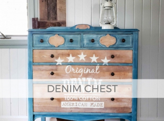 Antique Chest of Drawers with Denim Design by Larissa of Prodigal Pieces | prodigalpieces.com #prodigalpieces