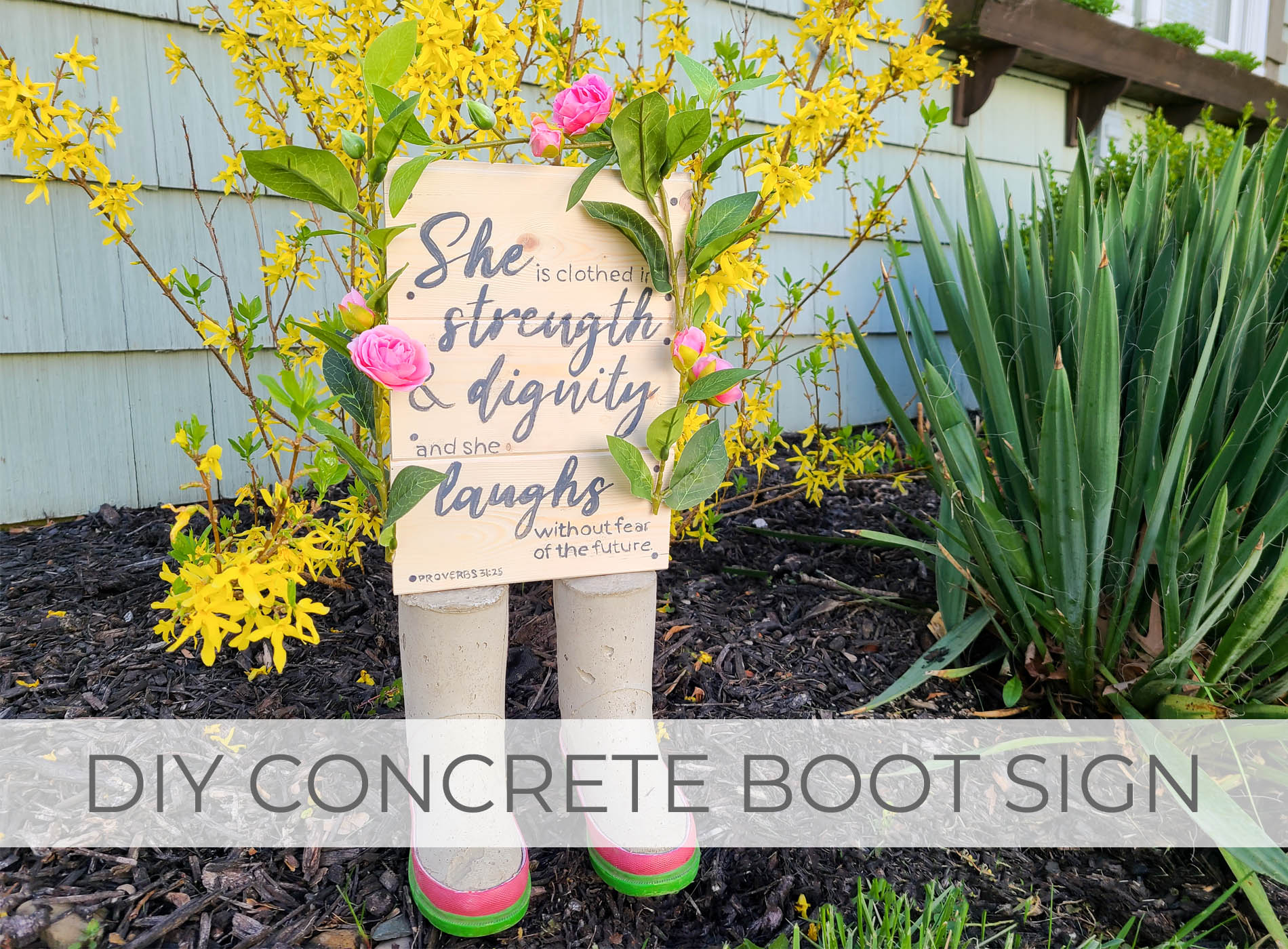 DIY Concrete Boot Sign Tutorial by Larissa of Prodigal Pieces | prodigalpieces.com #prodigalpieces