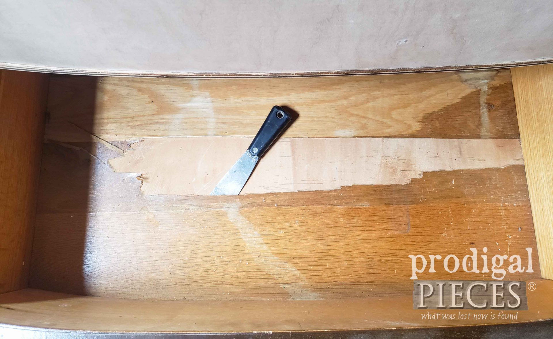 Removing Drawer Veneer in Chest of Drawers | prodigalpieces.com