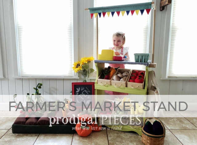 Farmers Market Stand from Upcycled Bookcase by Larissa of Prodigal Pieces | prodigalpieces.com