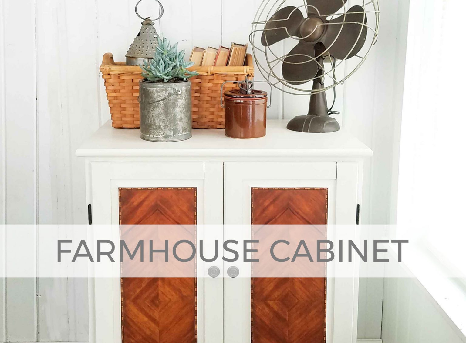 A ho-hum cabinet turned farmhouse cabinet by Livin' Real with Larissa | livinrealwithlarissa.com #livinrealwithlarissa