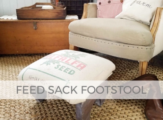 Feed Sack Footstool by Larissa of Prodigal Pieces | prodigalpieces.com