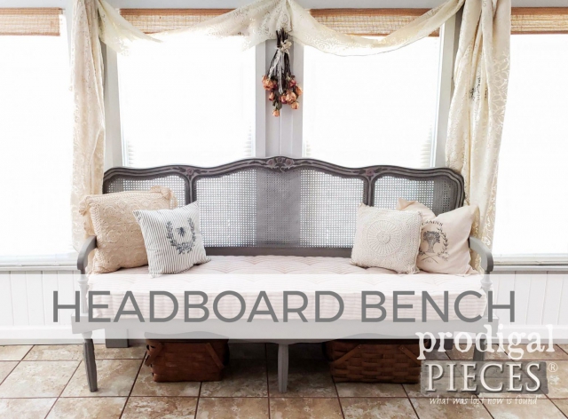 Custom French Provincial Headboard Bench with Tufted French Mattress by Larissa of Prodigal Pieces | prodigalpieces.com
