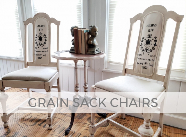 Curbside Caned Chairs get Farmhouse Grain Sack Upholstery by Larissa of Prodigal Pieces | prodigalpieces.com #prodigalpieces