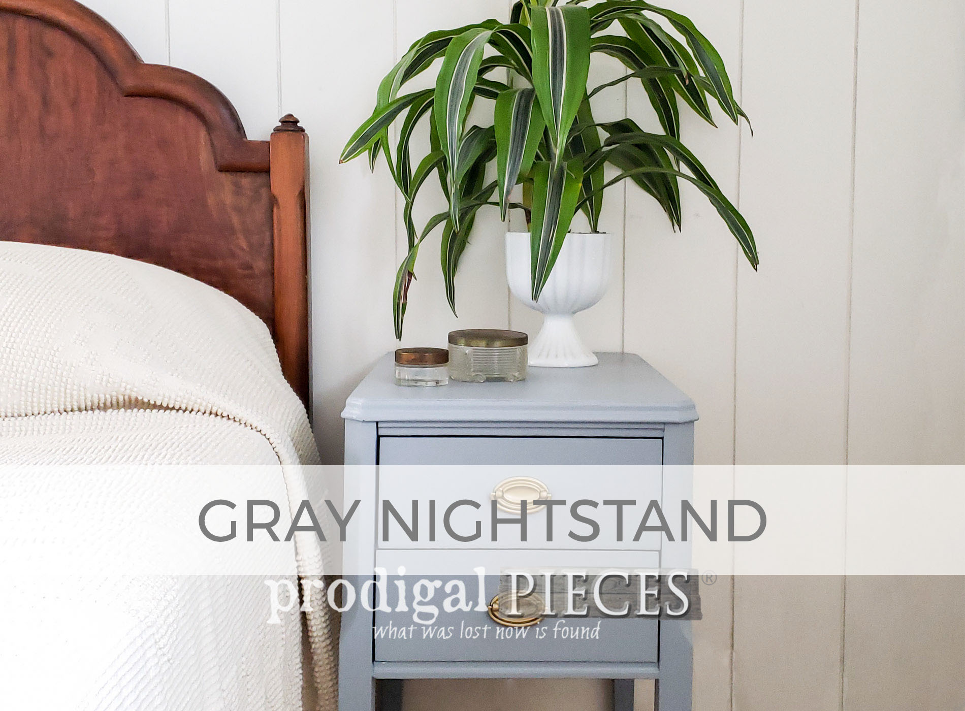 Vintage Nightstand in Gray by Larissa of Prodigal Pieces | prodigalpieces.com