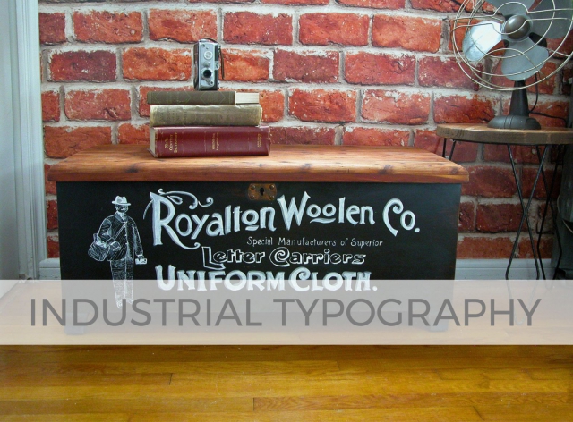 Vintage Acme Cedar Chest with Industrial Typography by Larissa of Prodigal Pieces | prodigalpieces.com #prodigalpieces