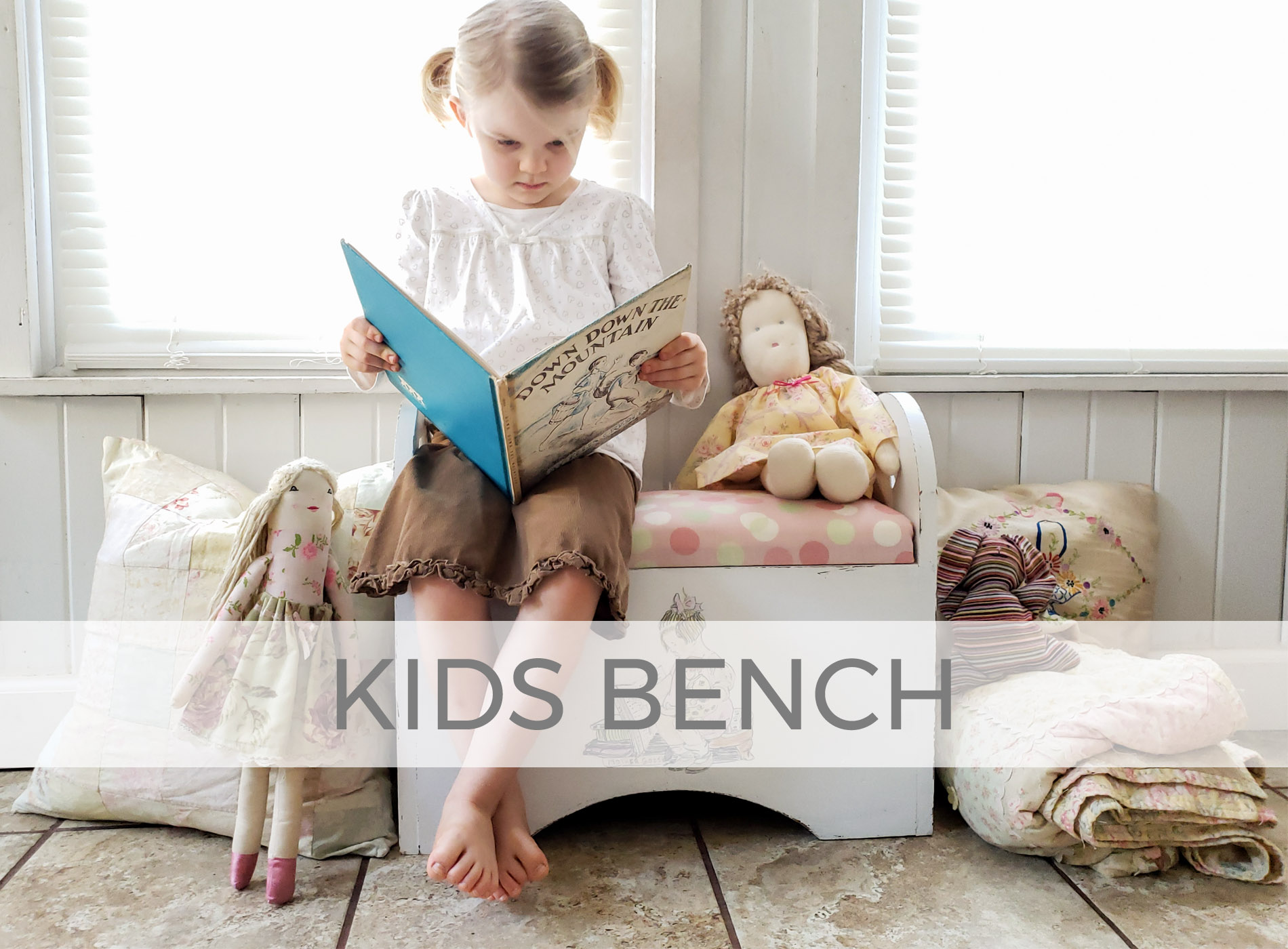 Kids Bench from Upcycled Magazine Rack by Larissa of Prodigal Pieces | prodigalpieces.com