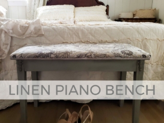Upholstered Linen Piano Bench by Larissa of Prodigal Pieces | prodigalpieces.com #prodigalpieces