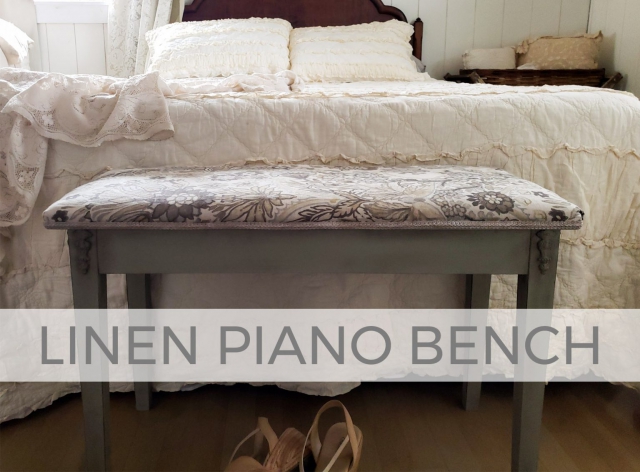 Upholstered Linen Piano Bench by Larissa of Prodigal Pieces | prodigalpieces.com #prodigalpieces