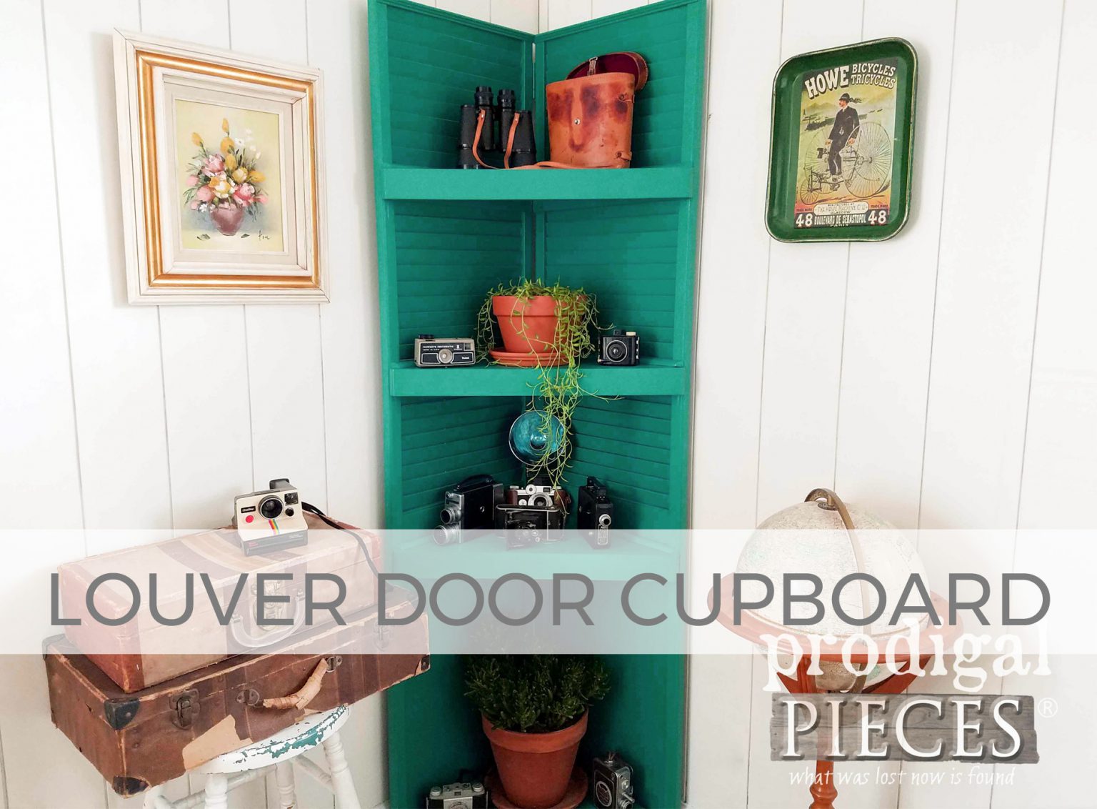 Repurposed Louver Door Cupboard by Livin' Real with Larissa | livinrealwithlarissa.com #livinrealwithlarissa