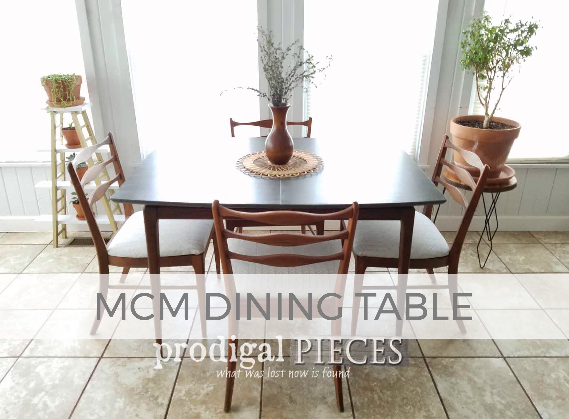 Mid Century Dining Table - How to Paint Laminate by Prodigal Pieces | prodigalpieces.com