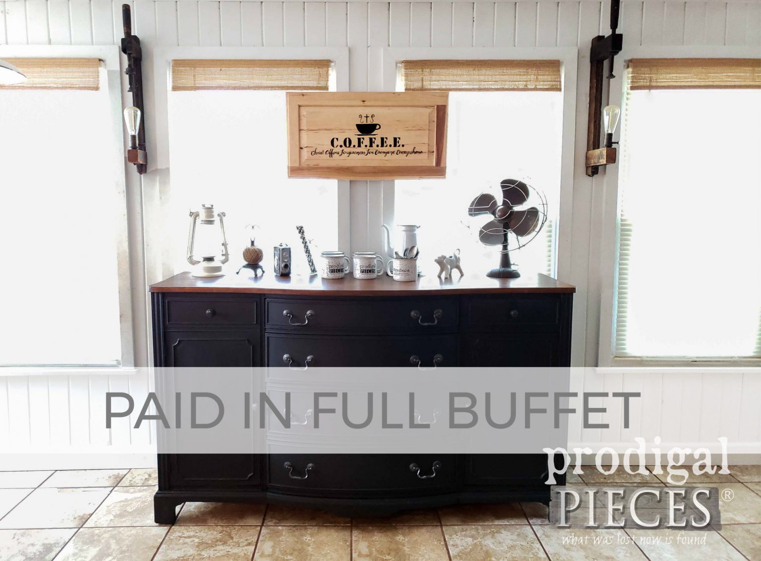 A Vintage Buffet Makeover for a Coffee House by Livin' Real with Larissa | livinrealwithlarissa.com