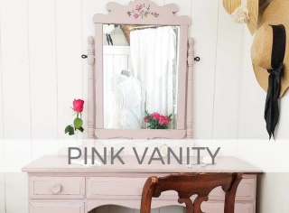 Antique Vanity Finished in a Rose Pink by Larissa of Prodigal Pieces | prodigalpieces.com #prodigalpieces #vanity #furniture #home #farmhouse #cottage #homedecor