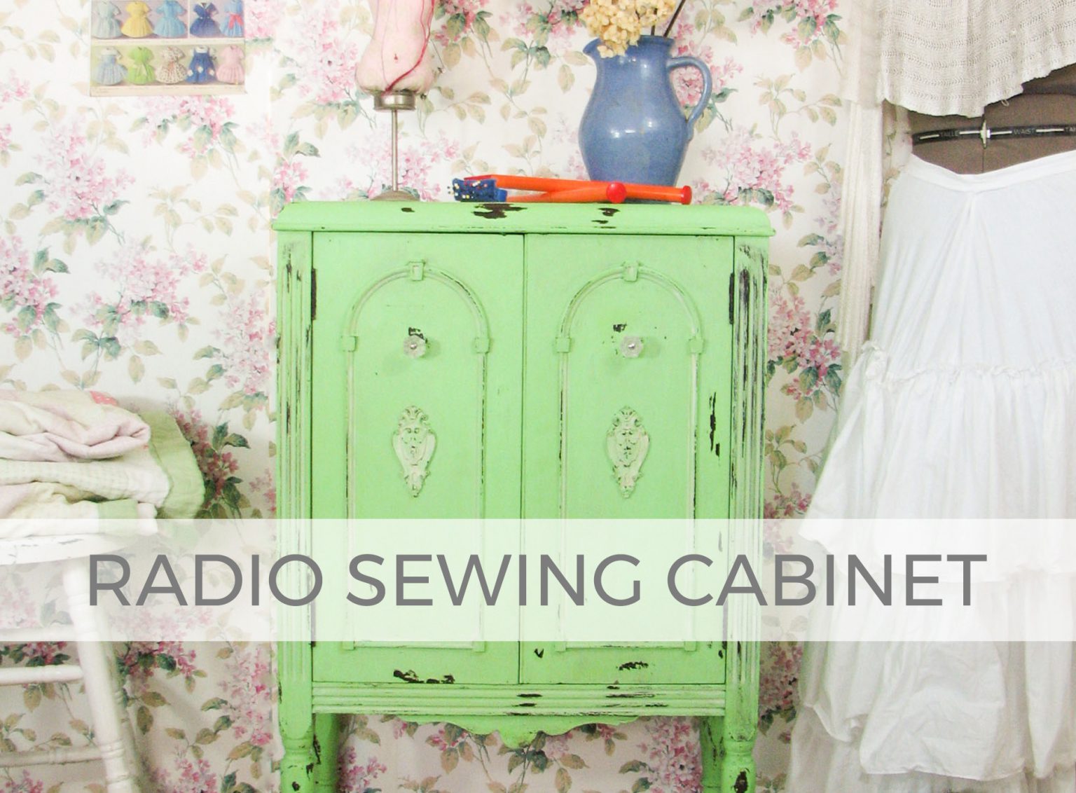 Antique Radio Turned Sewing Cabinet by Livin' Real with Larissa | livinrealwithlarissa.com #livinrealwithlarissa