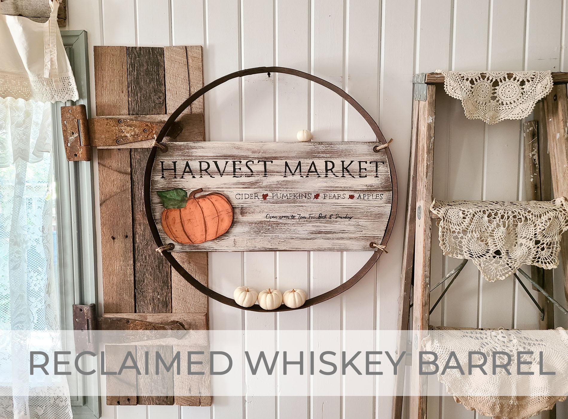Reclaimed Whiskey Barrel Ring Wall Art for Fall Decor by Larissa of Prodigal Pieces | prodigalpieces.com #prodigalpieces