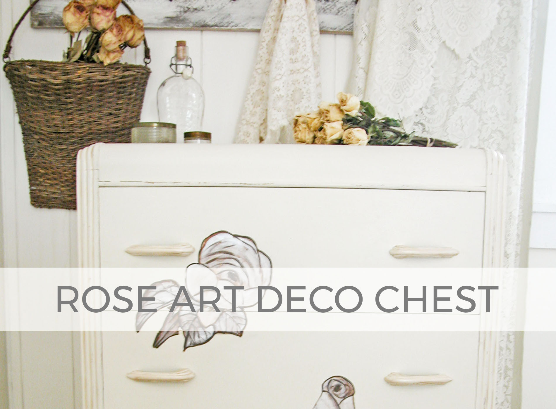 Art Deco Chest with Rose Painting by Larissa of Prodigal Pieces | prodigalpieces.com