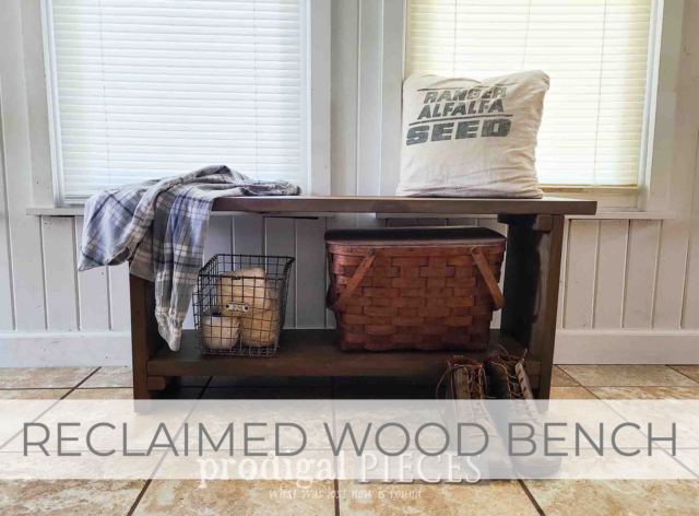 Showcase of Reclaimed Wood Bench DIY Tutorial | prodigalpieces.com #prodigalpieces