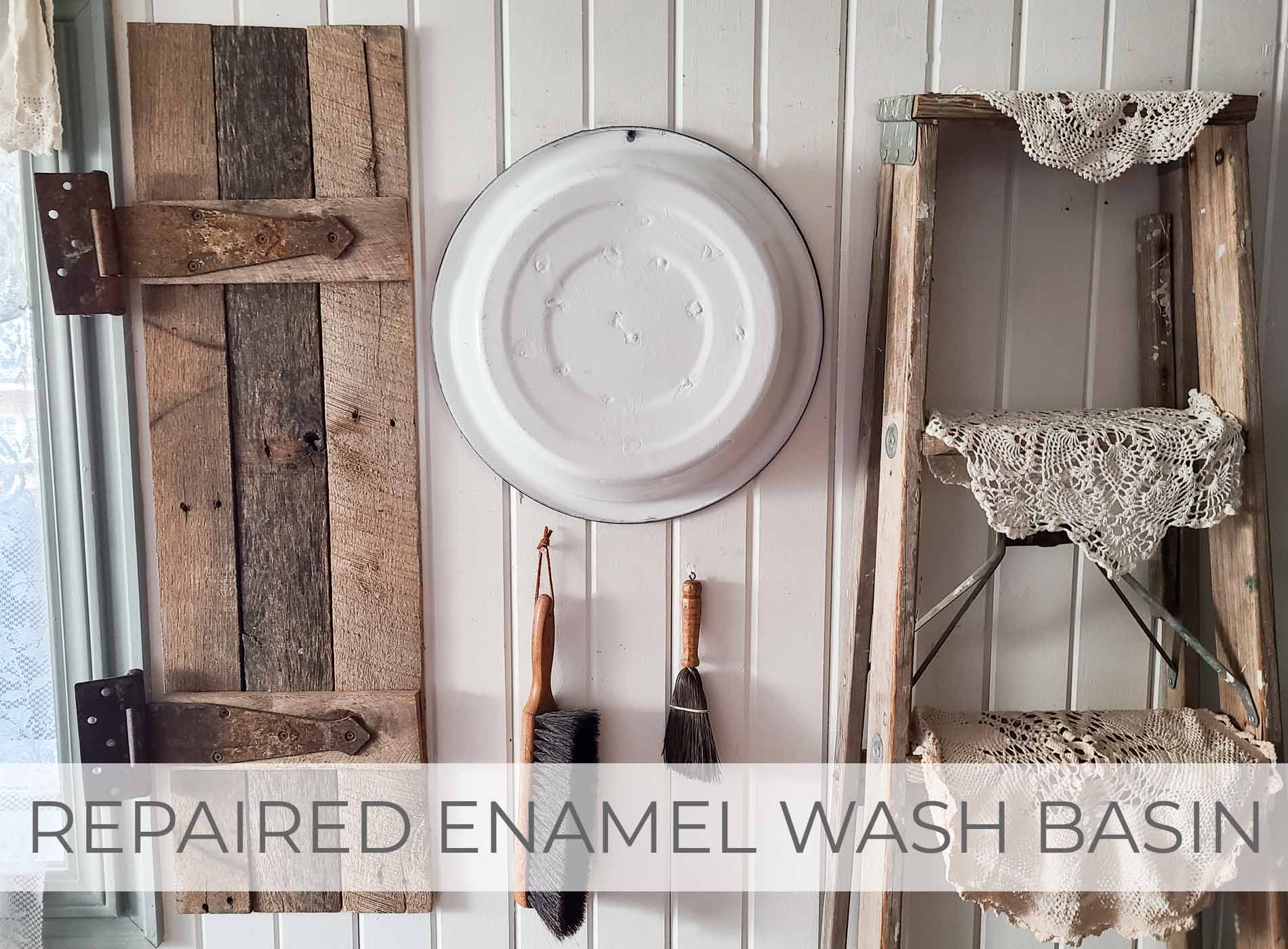 Showcase of Repaired Enamel Wash Basin by Larissa of Prodigal Pieces | prodigalpieces.com #prodigalpieces