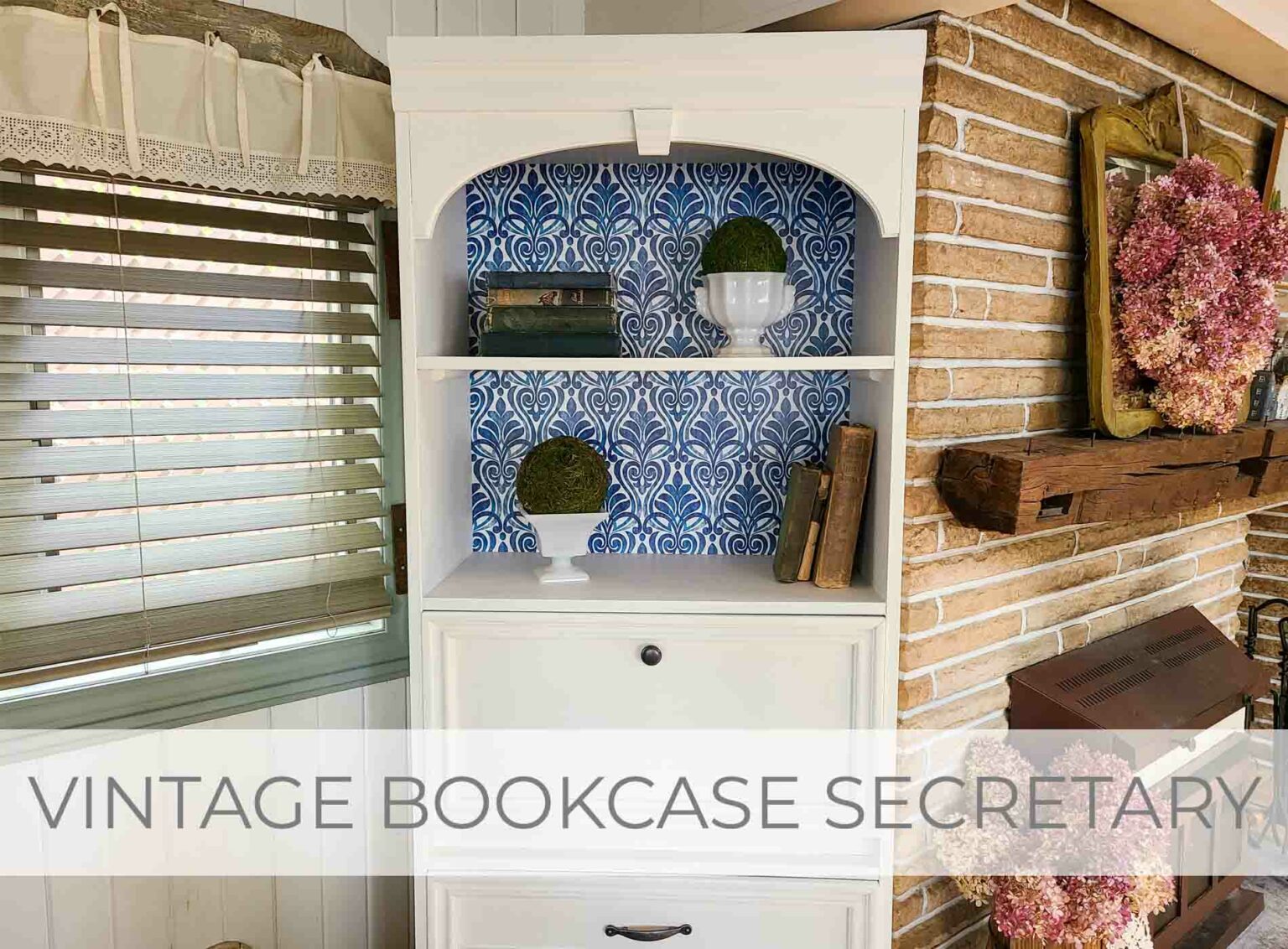 A vintage bookcase with secretary desk by Larissa of Prodigal Pieces | prodigalpieces.com #prodigalpieces