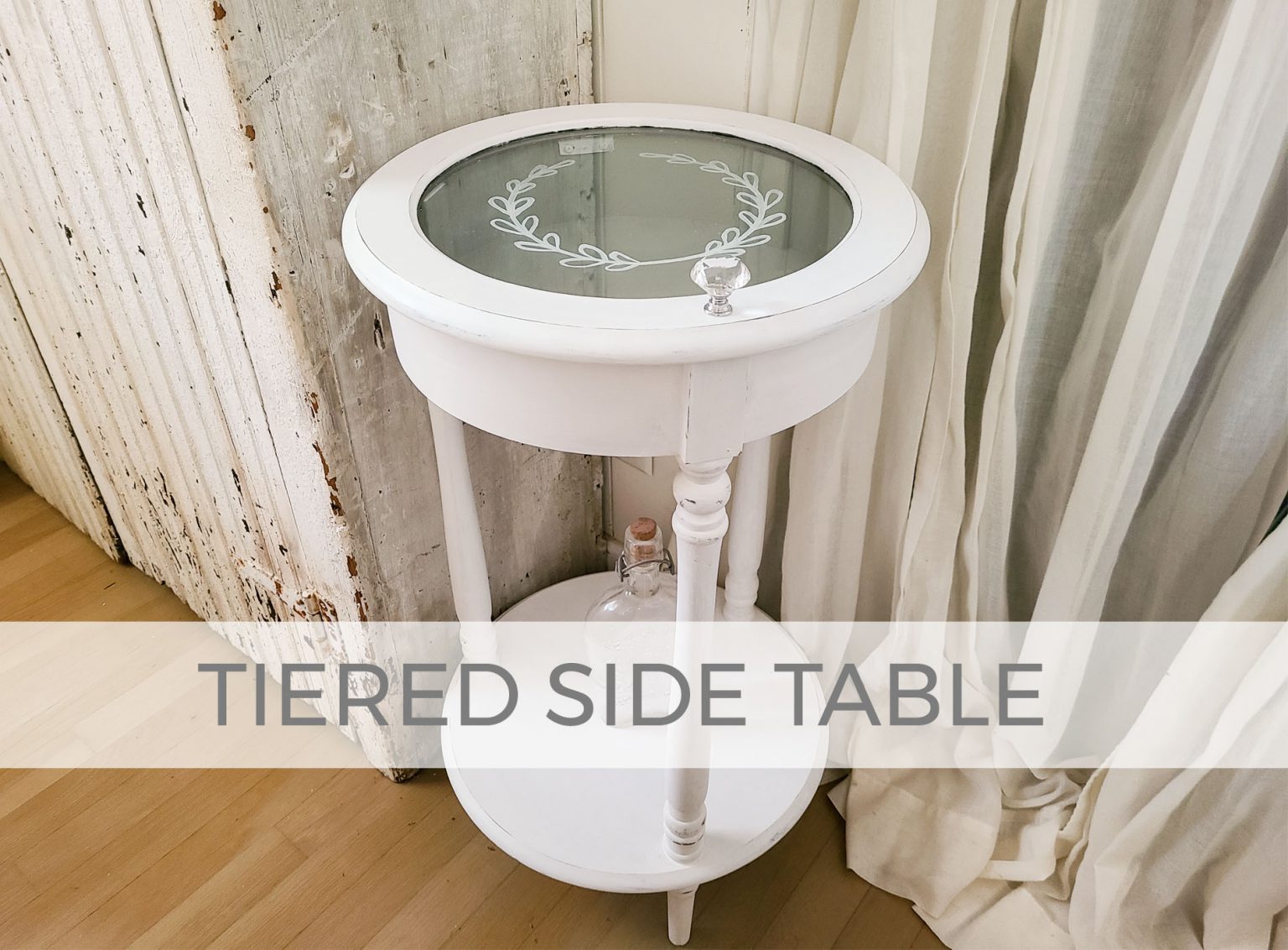 Tiered Side Table with Glass Cabinet by Larissa of Prodigal Pieces | prodigalpieces.com #prodigalpieces