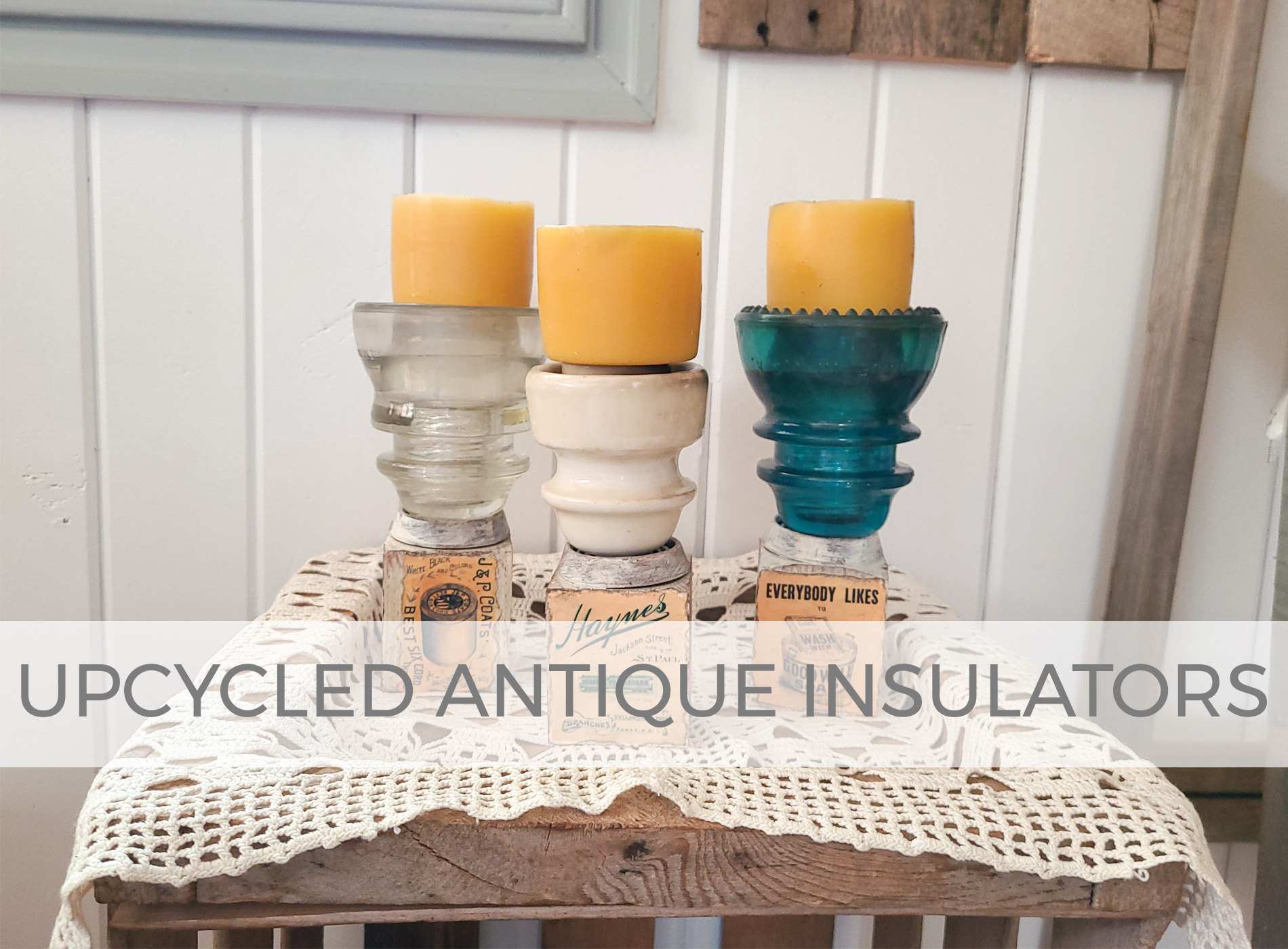 Upcycled Antique Insulators as Candle Holders by Larissa of Prodigal Pieces | prodigalpieces.com