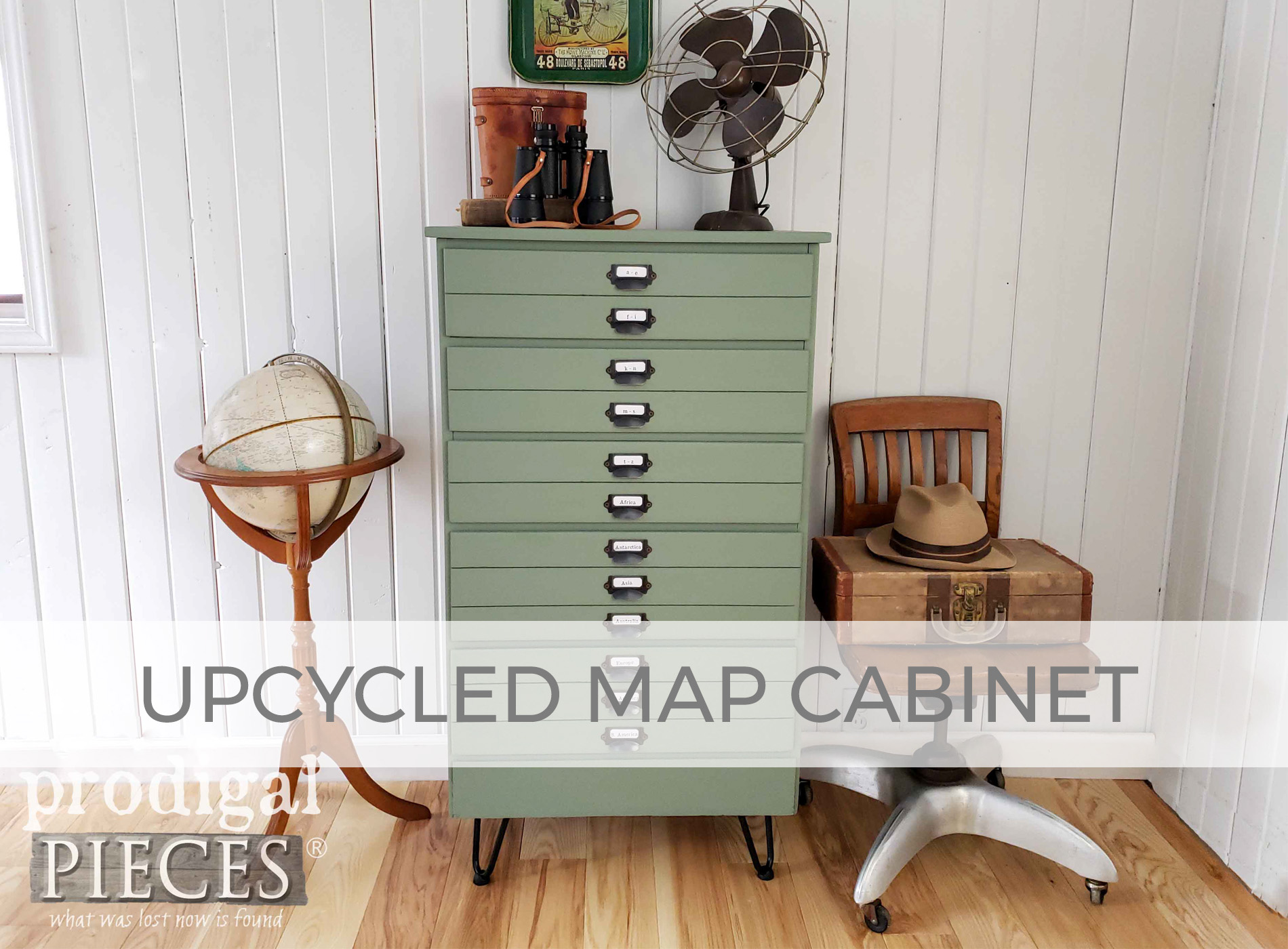 Upcycled Map Cabinet from Chest of Drawers by Larissa of Prodigal Pieces | prodigalpieces.com #prodigalpieces