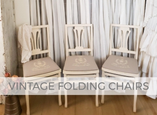 Vintage Folding Chairs with Grain Sack Upholstery by Larissa of Prodigal Pieces | prodigalpieces.com #prodigalpieces