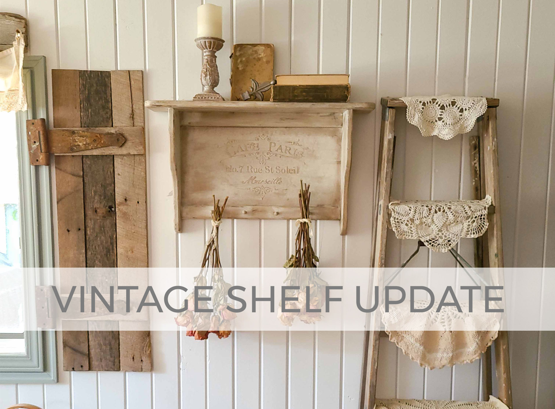 Vintage Shelf Update with DIY Embossing by Larissa of Prodigal Pieces | prodigalpieces.com