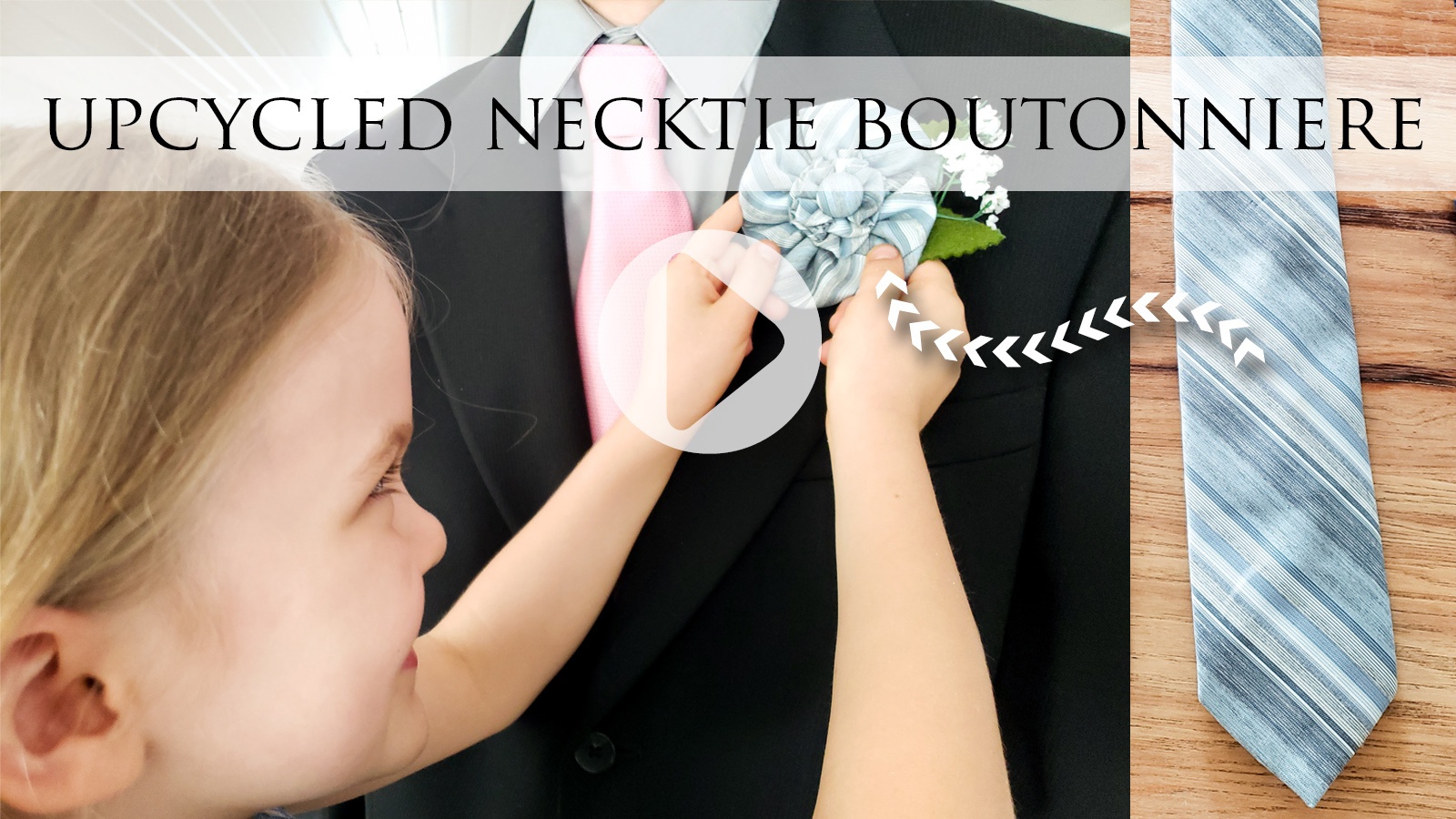 DIY Video Tutorial for Upcycled Necktie Boutonniere by Larissa of Prodigal Pieces | prodigalpieces.com #prodiaglpieces